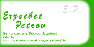 erzsebet petrov business card